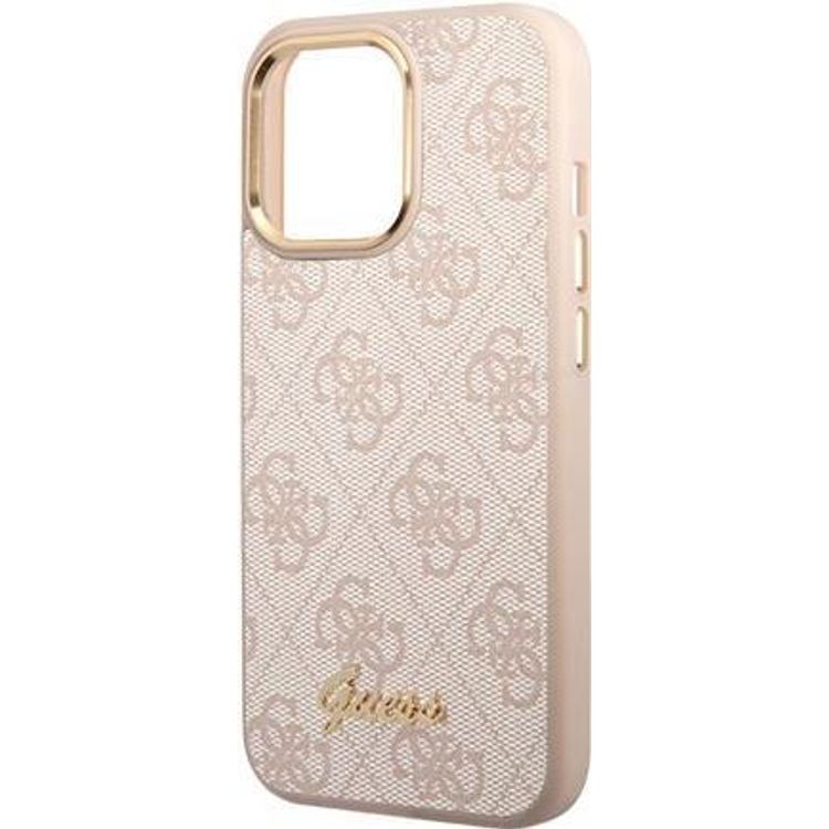 Tootefoto - Guess PC/TPU 4G Metal Camera Outline Case f r Apple iPhone 14 Pro - pink (GUHCP14LHG4SHP)