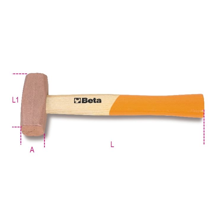Tootefoto - Beta Tools M otek specjalistyczny r czka drewniana 800g 280mm (1385/800)