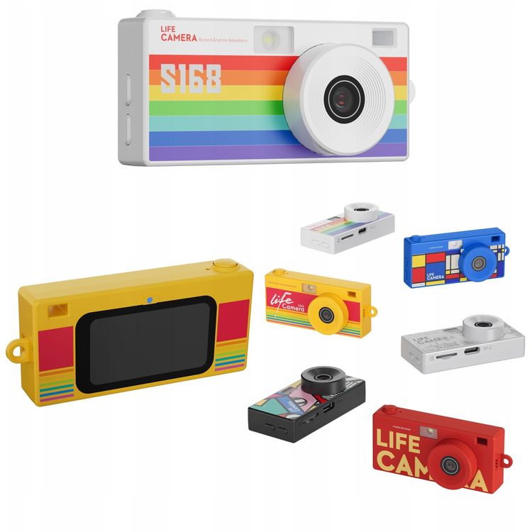 Tootefoto - Digikaamera Xrec Minikaamera Kaamera Retro Video 2K Rippuv v tmehoidja 32GB kaardiga / Xrec X9 / Valge