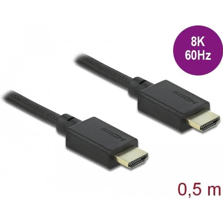 Tootefoto - DeLOCK 85386 HDMI-kaabel 0,5 m HDMI t p A (Standard) Must