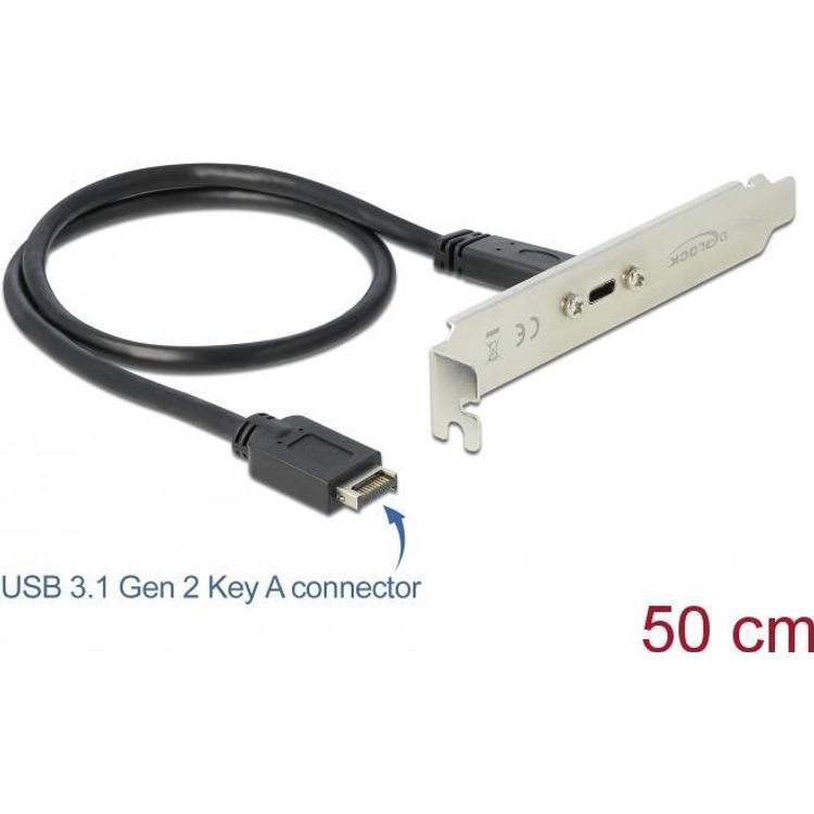 Tootefoto - DeLOCK 89936 USB-kaabel 0,5 m USB 3.2 Gen 2 (3.1 Gen 2) USB A USB C Must
