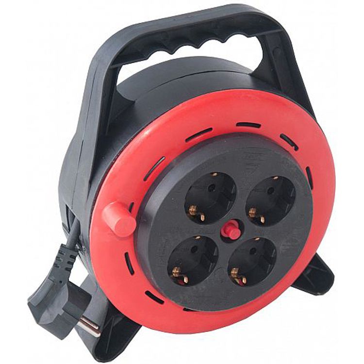 Tootefoto - Poolil Pikendusjuhe Plastkassetis 15M 3X1.0Mm2 Must