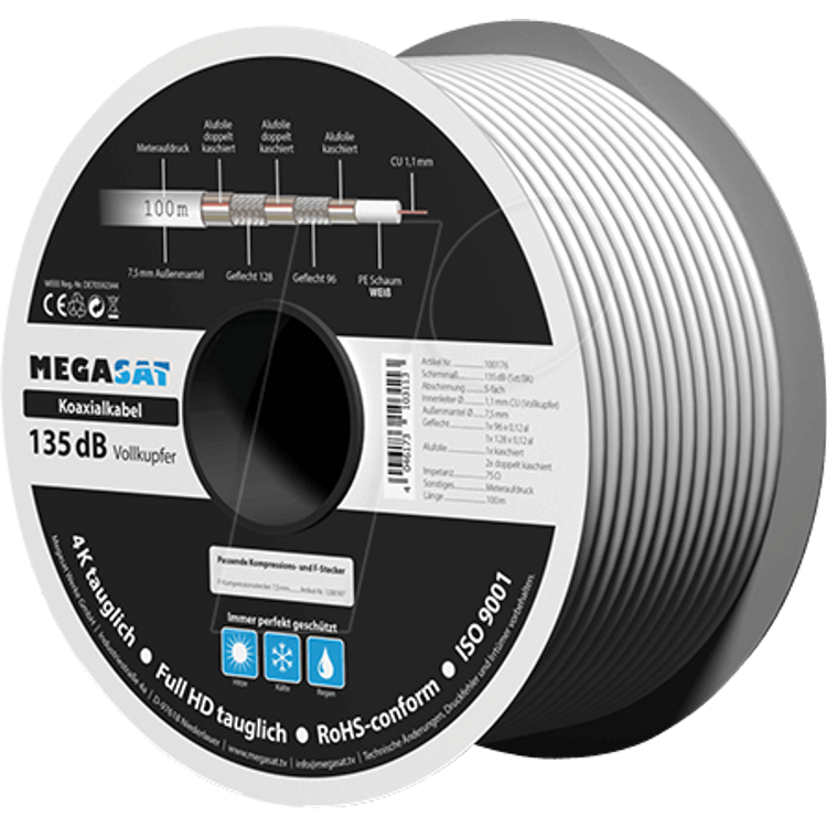 Tootefoto - Megasat Koaxialkabel 100 m Spule (100176)