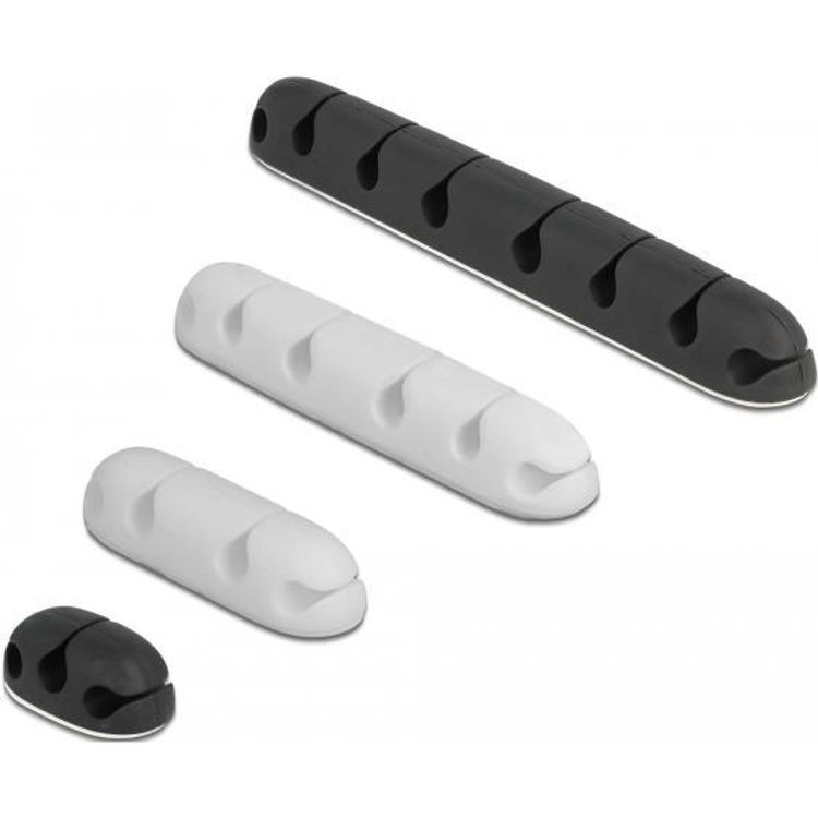 Tootefoto - DeLOCK 18402 juhtmete organisaator Laud/sein Kaablihoidja Must, Valge 4 tk