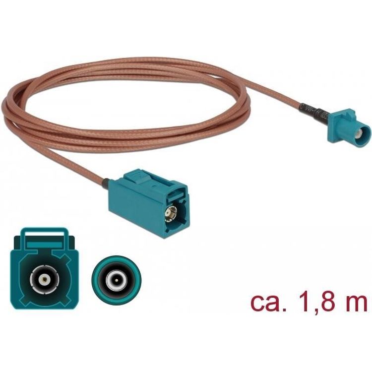 Tootefoto - DeLOCK 89659 koaksiaalkaabel RG-316 1,8 m FAKRA Z Pruun, Roheline