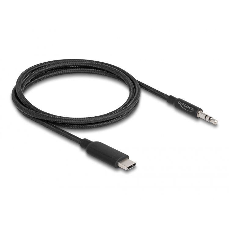 Tootefoto - DeLOCK 85208 audiokaabel 1 m 3.5mm USB t p-C Must