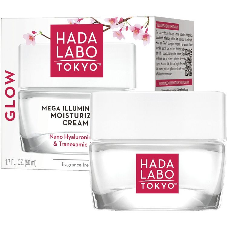 Tootefoto - Hada Labo Tokyo, Glow, Hyaluronic Acid, Illuminating & Moisturizer, Day & Night, Gel Cream, Face, 50 ml For Women
