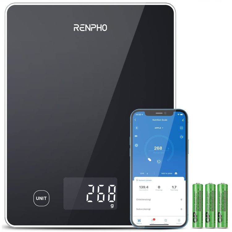 Tootefoto - Renpho Scale Calibra 1l Smart Nutrition must Schwarz PEU-R-T001-BK PEURT001BK (PEU-R-T001-BK)