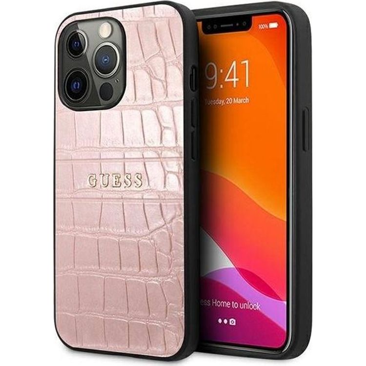 Tootefoto - Guess Guess GUHCP13LPCRBPI iPhone 13 Pro / 13 6,1-tolline roosa/roosa Croco rihmakollektsioon