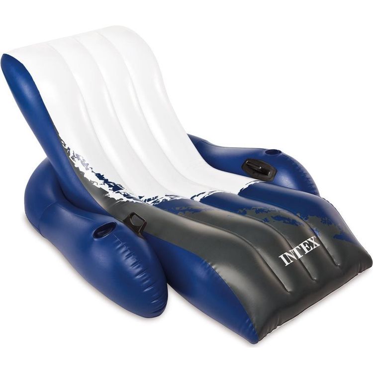 Tootefoto - Intex 58868EU Aufblasbares Spielzeug f r Pool & Strand Schwarz - Blau - Wei Schwimmender Lounge-Sessel (58868EU)