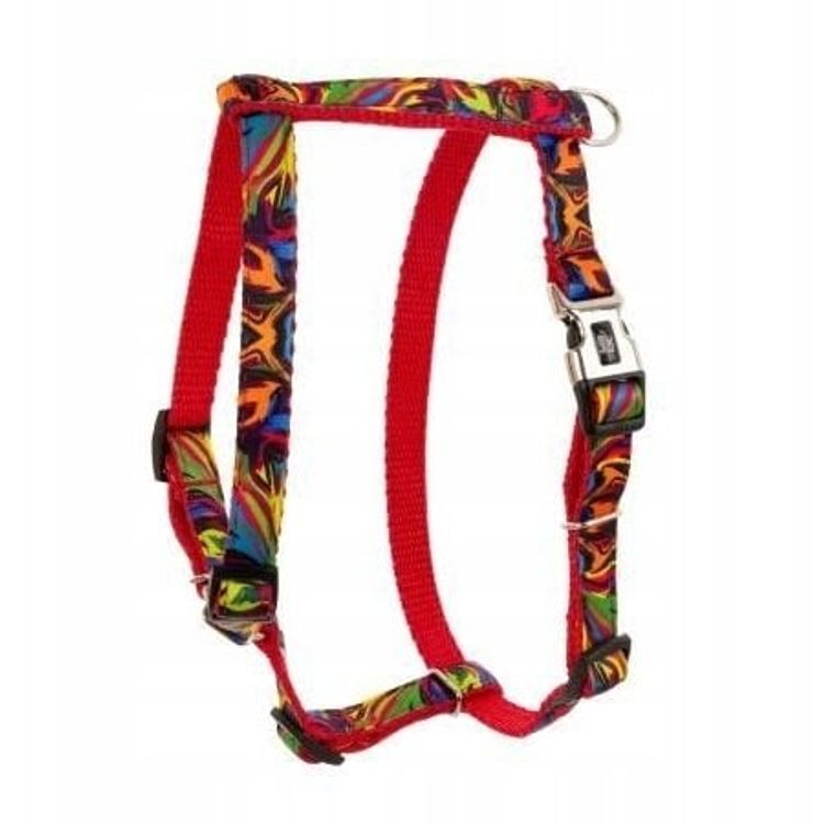 Tootefoto - Koera rakmed, Picasso muster, pol prop leenteip, 25mm/70-90cm punane