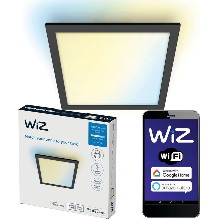 Tootefoto - Signify WiZ Panel Deckenleuchte Quadratisch h lestatav valge laelamp 1000lm Schw