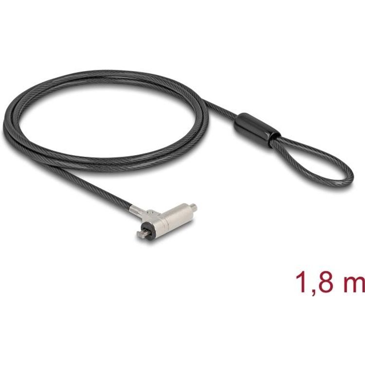 Tootefoto - Navilock Laptop Schloss mit Schl ssel f r HP Nano Slot 1.80 m schwarz (20678)