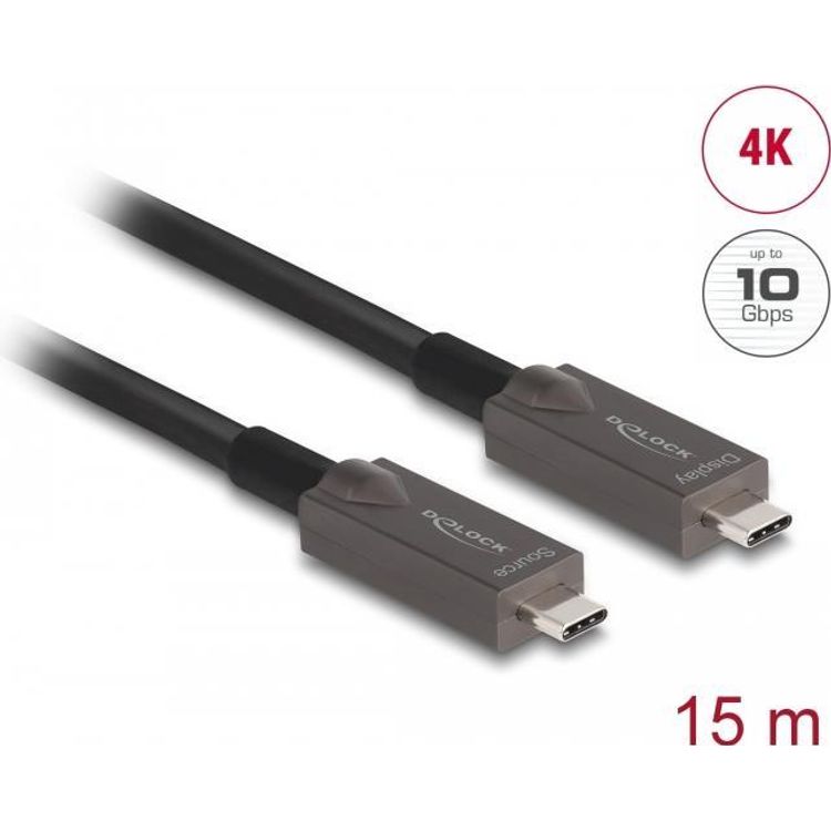 Tootefoto - DeLOCK 84179 USB Kabel 15 m USB 3.2 Gen 2 (3.1 Gen 2) USB C Schwarz (84179)