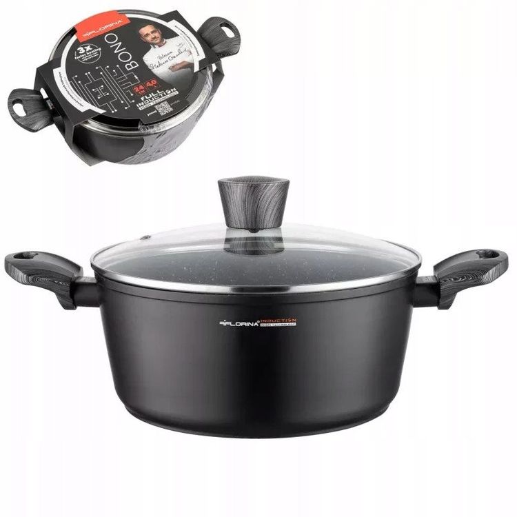 Tootefoto - Bono pott 24 cm 4,0L. Kaanega, Ind. autor M.G. (Must, kivi j ljendav kattekiht, must k epide)