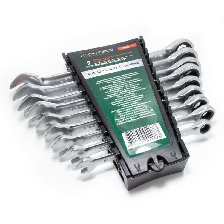 Tootefoto - SET RATCHET COMB WRENCH ROCKFORCE 9PCS
