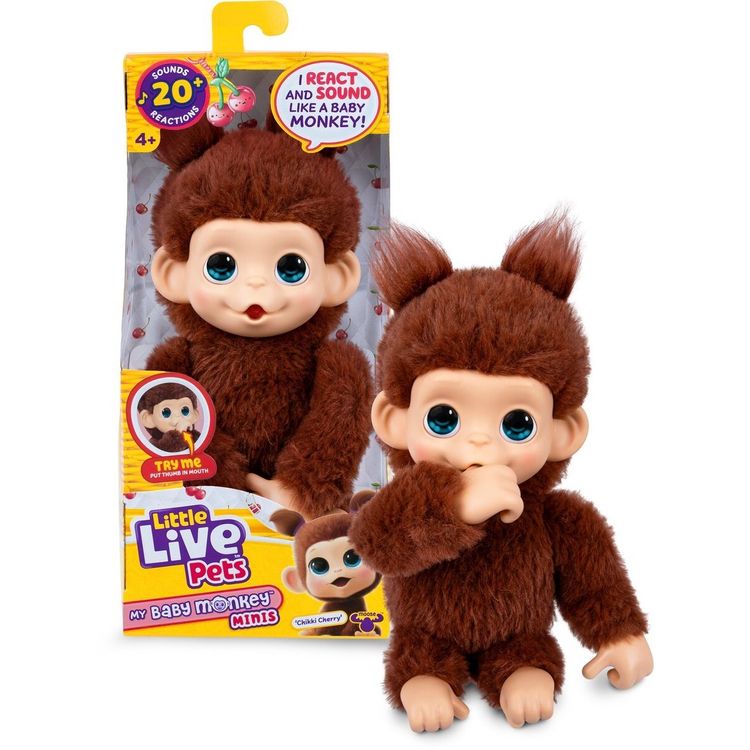 Tootefoto - Little Live Pets Moose Toys Ltd. Little Live Pets My Baby Monkey Minis Brown Cherri