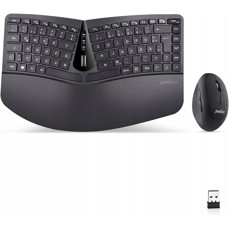 Tootefoto - Perixx PERIDUO-606B DE klaviatuuri ja hiire v rtuse komplekt 2,4 GHz juhtmevaba must