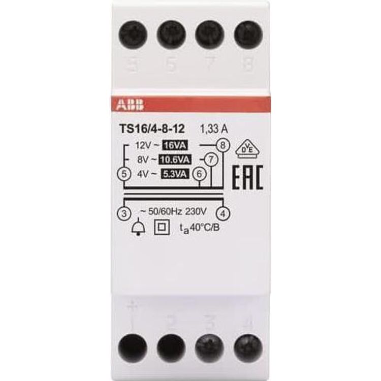 Tootefoto - Klingeltransformator 16VA TS16/4-8-12 (2CSM228625R0812)