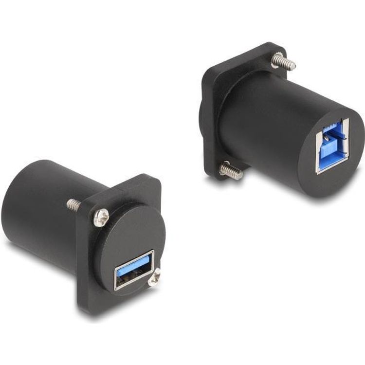 Tootefoto - Delock D-Typ Modul USB 5 Gbps Typ-A Buchse zu Typ-B Buchse mit Schrauben schwarz (88108)