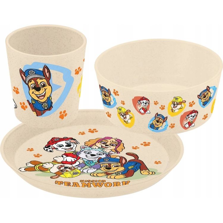 Tootefoto - Koziol Set of dishes for children: plate, bowl, cup CONNET Paw Patrol, KOZIOL