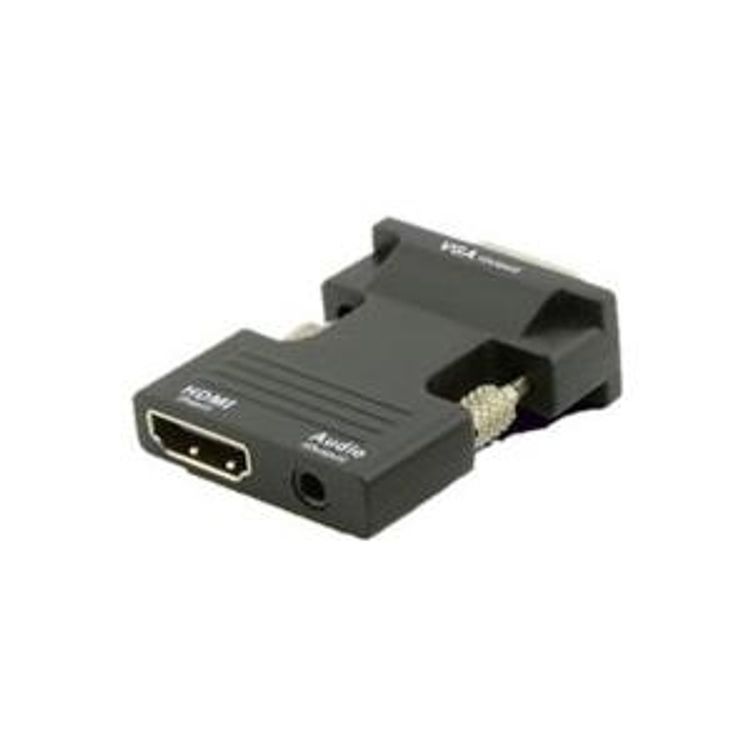 Tootefoto - MicroConnect - HDMI-Adapter - HDMI / VGA - HDMI (W) bis HD-15 (VGA), Stereo Mini-Klinkenstecker - Schwarz - Daumenschrauben (HDMIVGAAUDIOB)