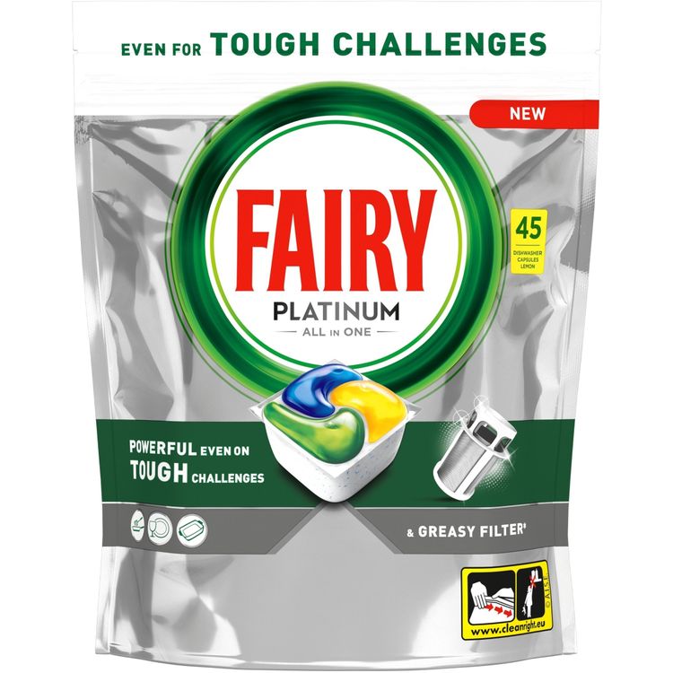 Tootefoto - Fairy CAPS DSHWASI PLATINUM LEMON 45 TK