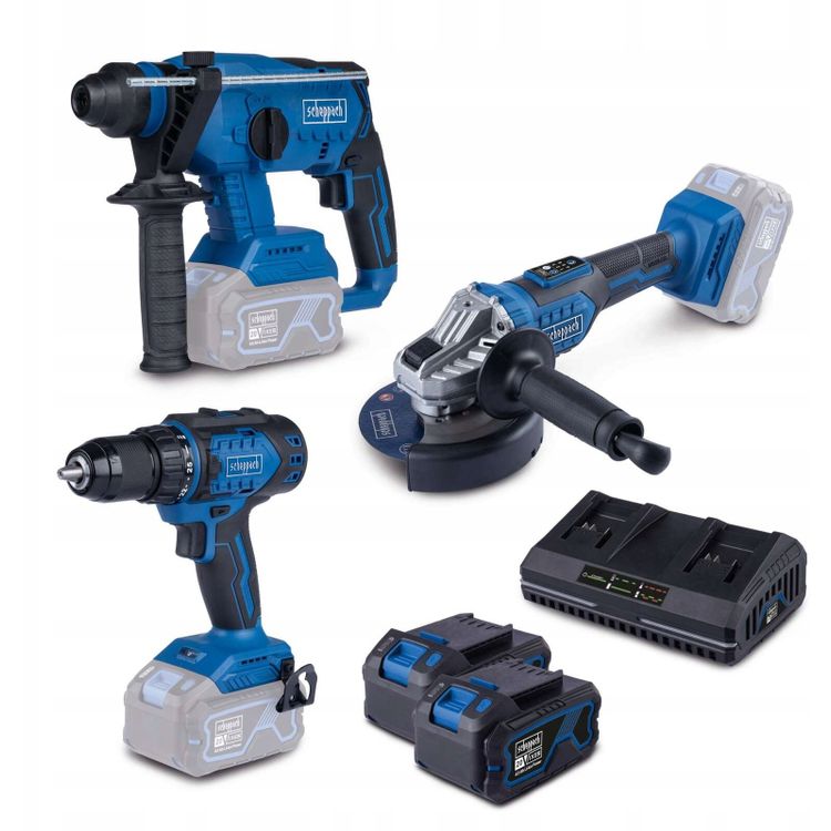 Tootefoto - Scheppachi elektrit riistade komplekt 3in1 komplekt 20V puur/keeraja veski haamer trell BPS100 Scheppach 5909105400