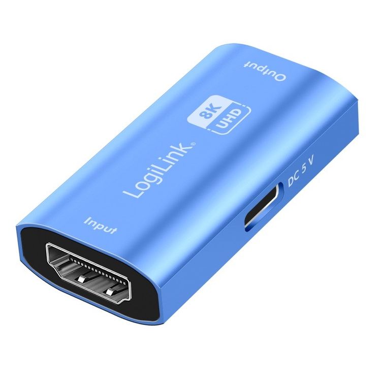 Tootefoto - HDMI repeater, 20m, 8K 60Hz, HDCP 2.3 alu, blu