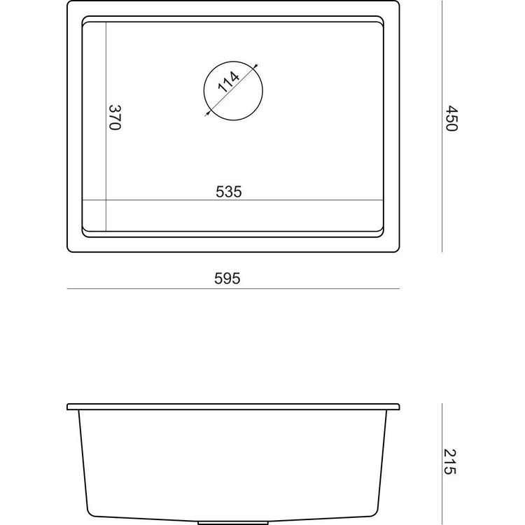 Tootefoto - GraniteQ LOGAN 100 valamu GraniteQ puhta s siniku valamu 59,5x45,1x21,5 cm 1-kauss riputatud k sitsi sifooni kullaga