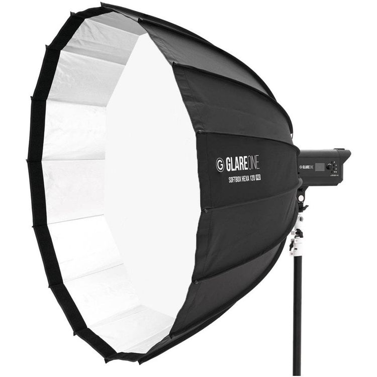 Tootefoto - Glareone SoftBox Hexa 120 Pro difuusrite komplekt