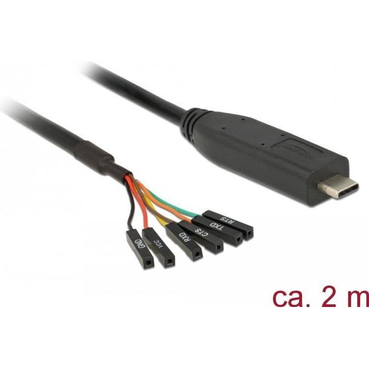 Tootefoto - DeLOCK 63946 j rjestikkaabel Must 2 m USB 2.0 Type-C 6 x Pin pin header separate