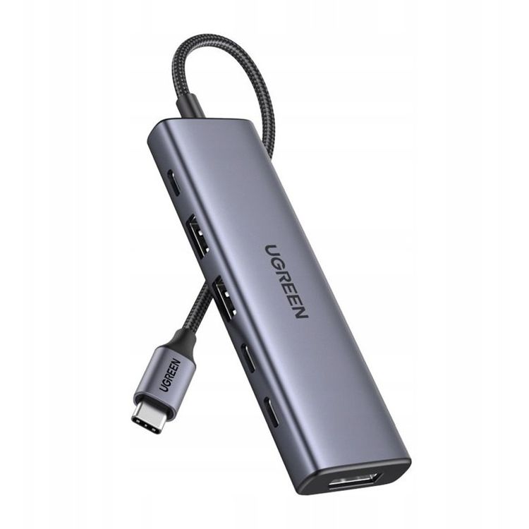 Tootefoto - USB-C 6in1 jaotur / adapter UGREEN CM511 USB-C kuni 2x USB DisplayPort 4K 60Hz 2x USB-C PD 100W
