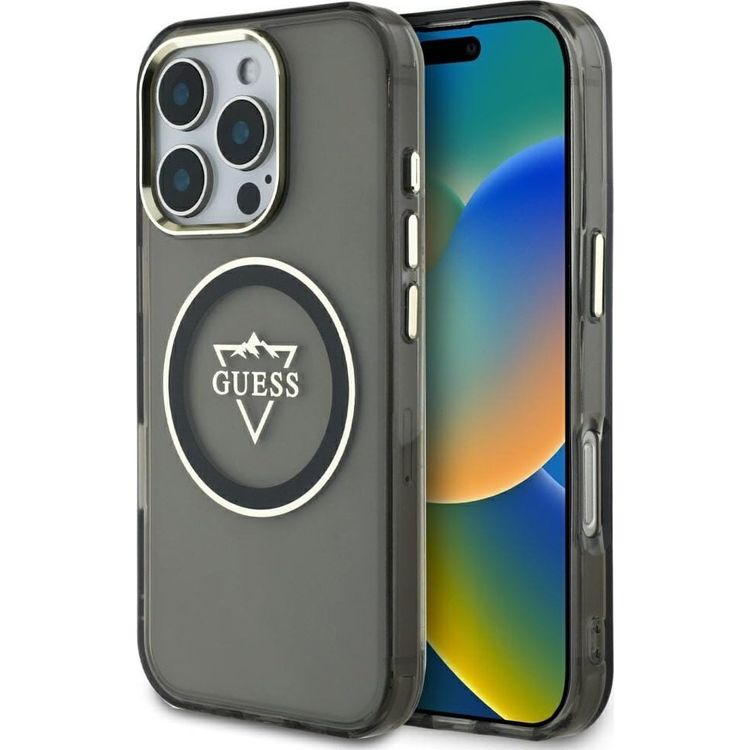 Tootefoto - Arvake IML Metal Mountain Logo Magsafe mbris iPhone 16 Pro Max Black