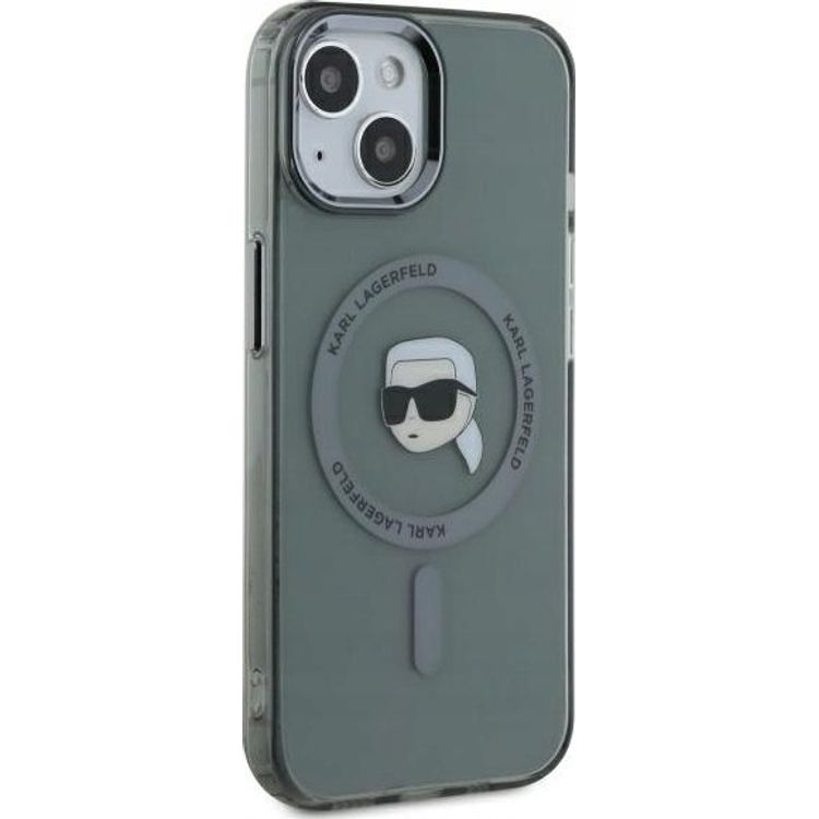 Tootefoto - Karl Lagerfeld Karl Lagerfeld KLHMP15SHLSKIK iPhone 15 6,1" must/must k va mbris IML Metal Karl Head MagSafe
