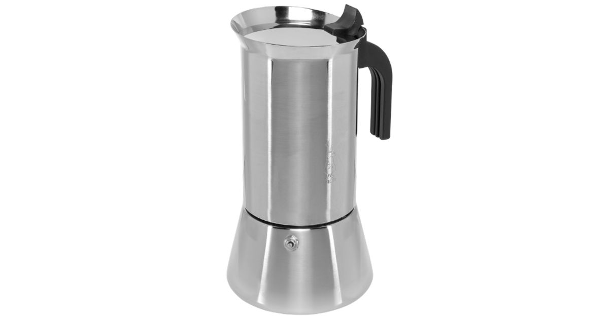 Leopold Vienna Moka Pot Stovetop Coffee Maker, Black, Stainless