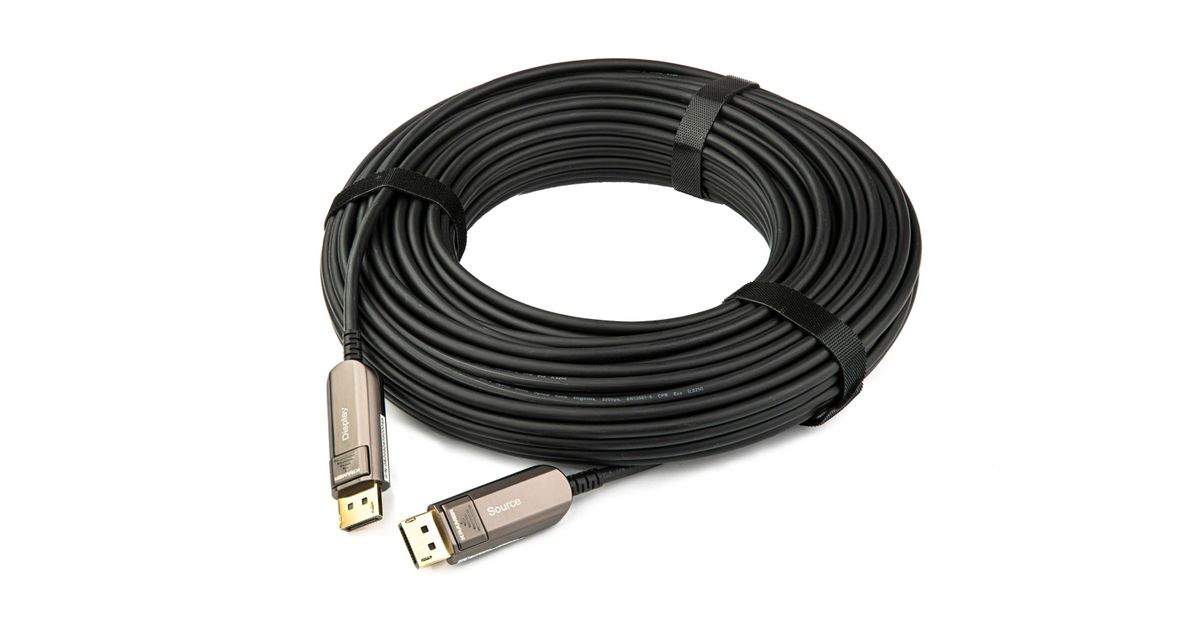 Kramer CLSAOCDP/UF295 optical DisplayPort Cable, 90m, black, 8K