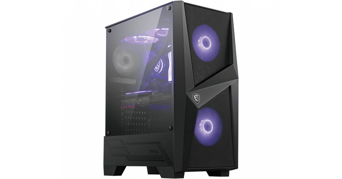Msi Mag Forge 100r Mid Tower Gaming Computer Case Black 2x 120mm Argb