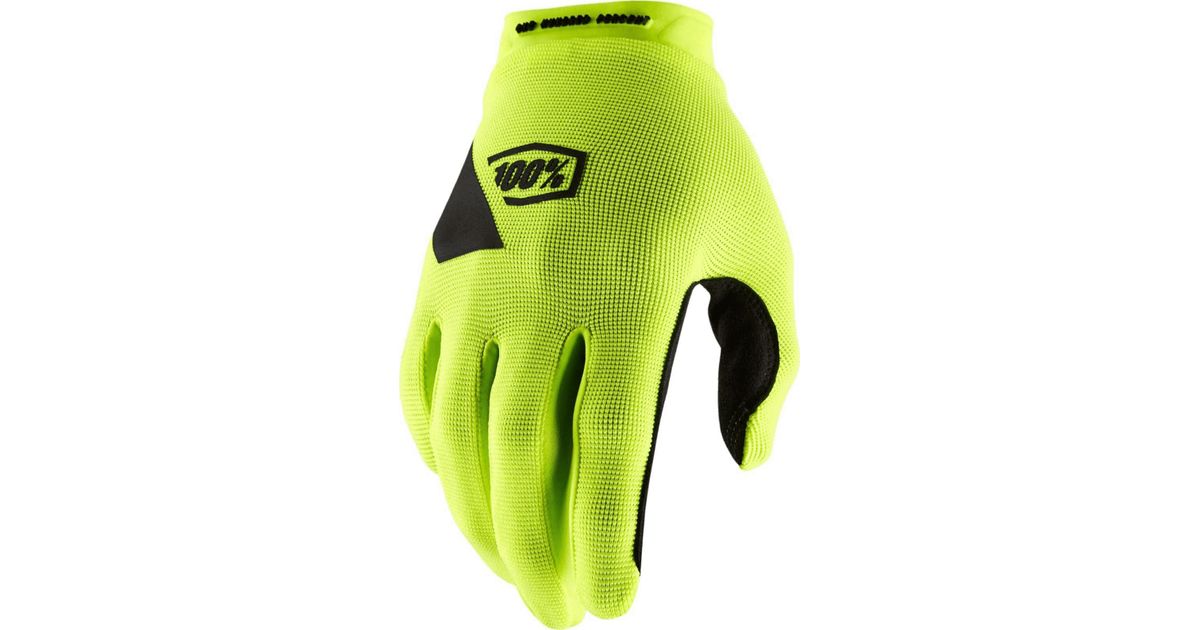 100% R-Core Gloves Fluo Yellow XL Gloves, Adults Unisex, Multicoloured