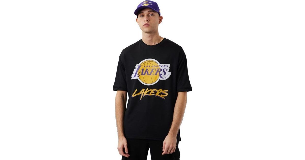 T-shirts New Era NBA Script Tee Los Angeles Lakers Black