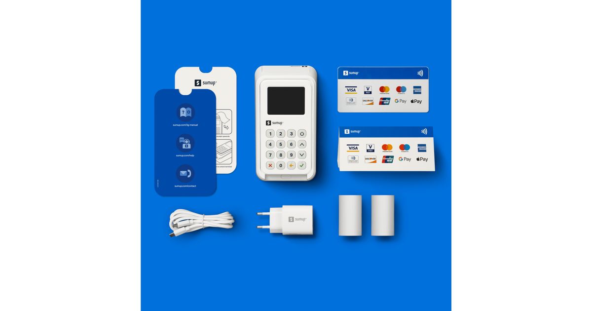 SumUp 3G+ Payment Kit älykortin lukijalaite Sisä- ja ulkotila Wi-Fi + 3G  Valkoinen - MT Shop