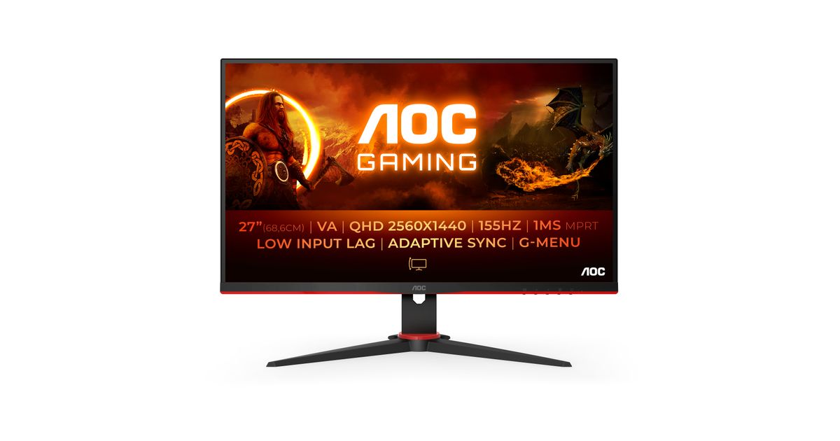 Monitor - AOC Q27G2E/BK, 27 , QHD, 1 ms, Negro