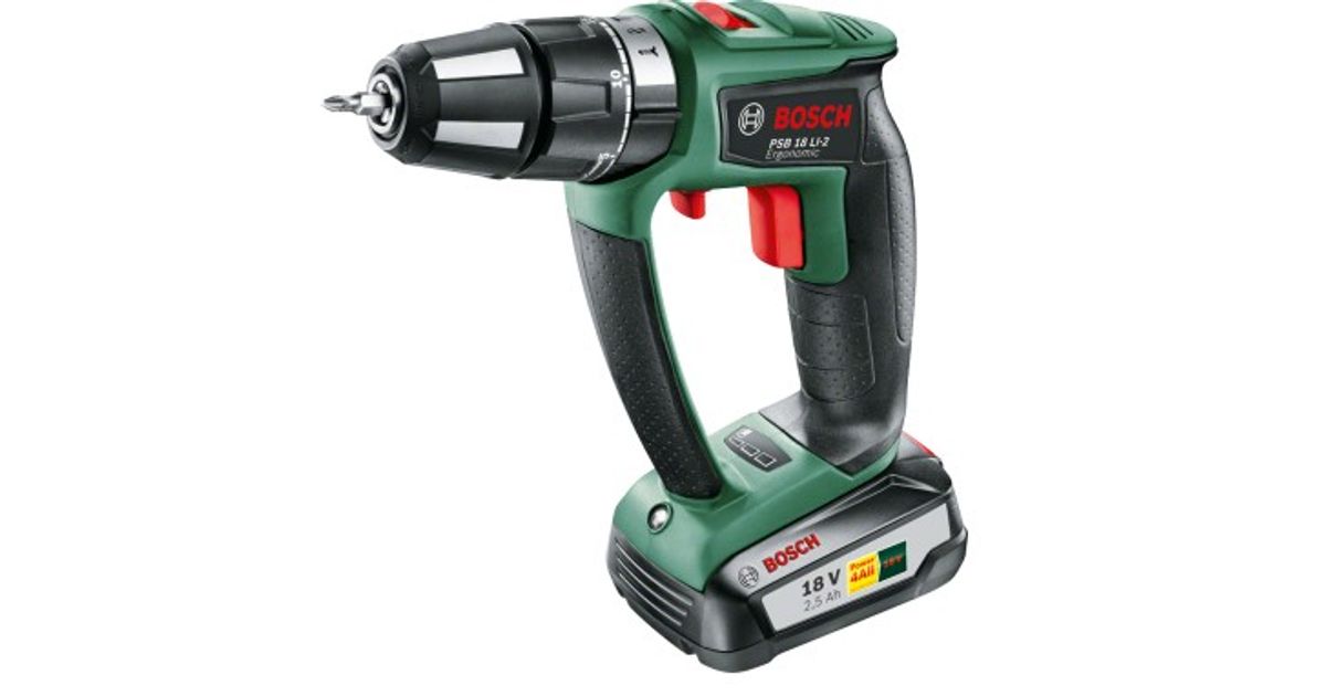 Bosch PSR 18 LI 2 Ergonomic 1400 RPM Keyless 1.3 kg Black Green Cordless drills Cordless drills Cordless tools Tools and accessories MT Shop