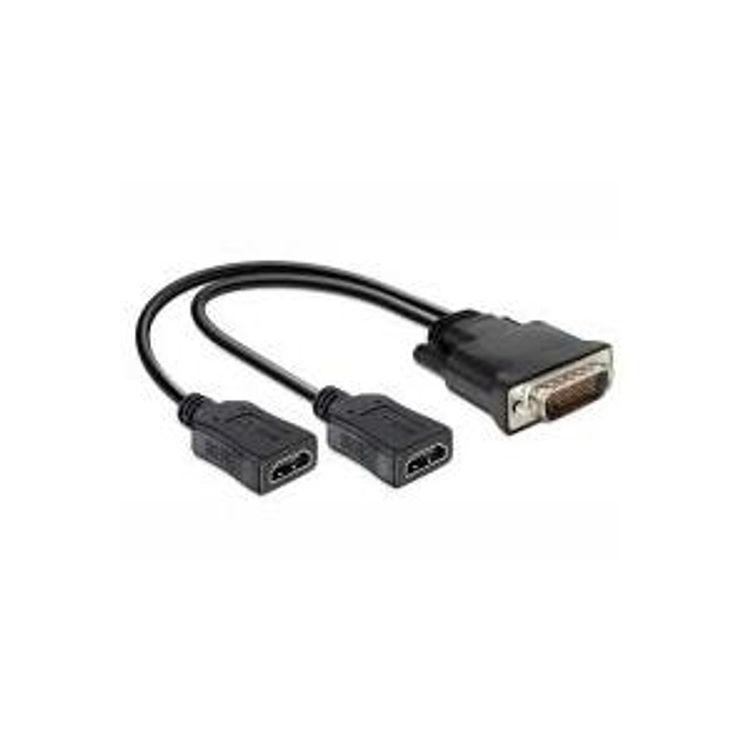 Tootefoto - DeLOCK 65280 videokaabliadapter 0,25 m DMS 2 x HDMI Must