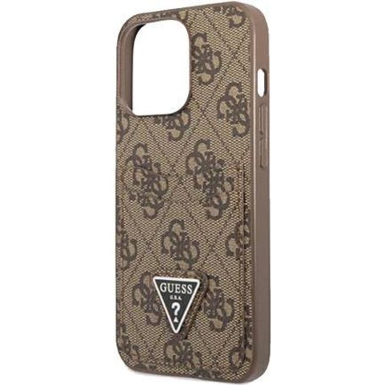 Tootefoto - GUESS Hard Cover 4G Saffiano Double Card Brown, f r Apple iPhone 13 Pro, GUHCP13LP4TPW (GUHCP13LP4TPW)