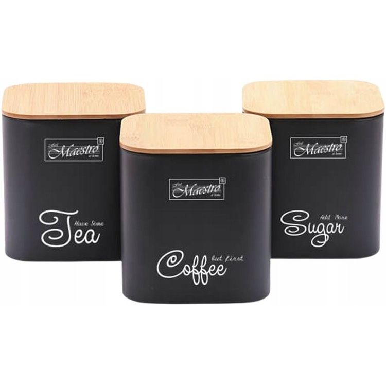 Tootefoto - Maestro Metallkonteinerite komplekt, mustad k gikonteinerid, 3TK MAESTRO MR-1775-3S-BLACK