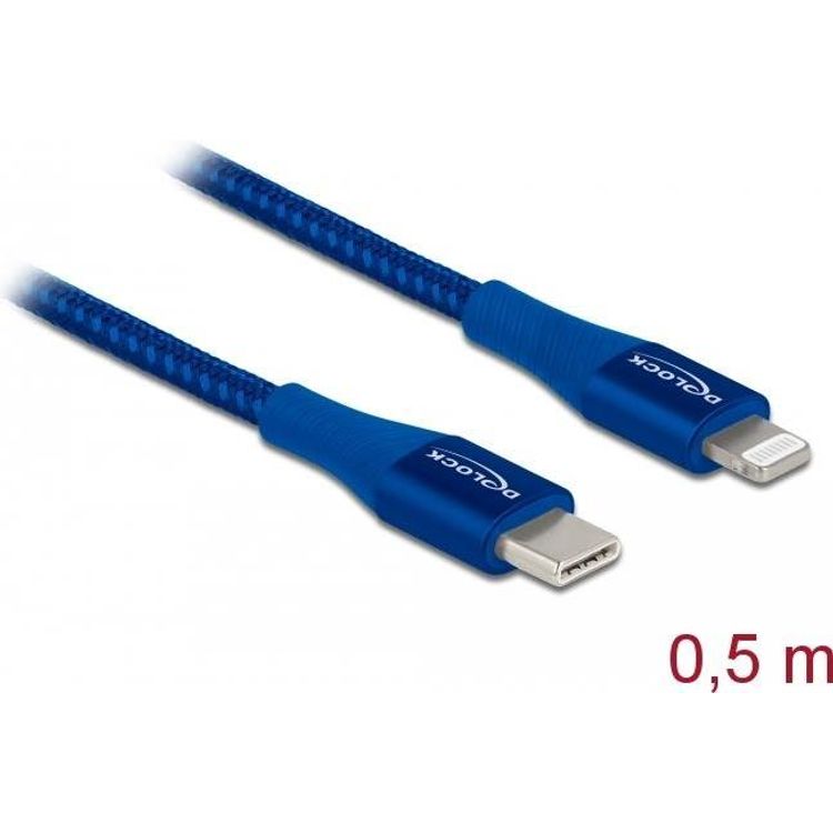 Tootefoto - DeLOCK 85415 USB-kaabel 0,5 m USB 2.0 USB A Lightning Sinine