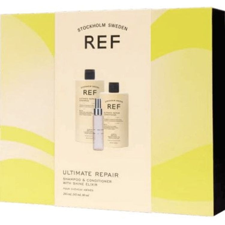 Tootefoto - Kinkekarbikomplekt ref Stockholm: lim remont, sulfaatidevaba, juukse ampoon, parandamine ja tugevdamine, 285 ml + lim parandamine, sulfaatidevaba, juuksepalsam, h draat/detAngle