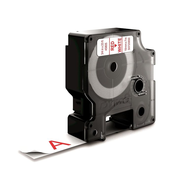 Tootefoto - DYMO D1 Standard - Red on White - 19mm markeerimisteip Punane valgel taustal