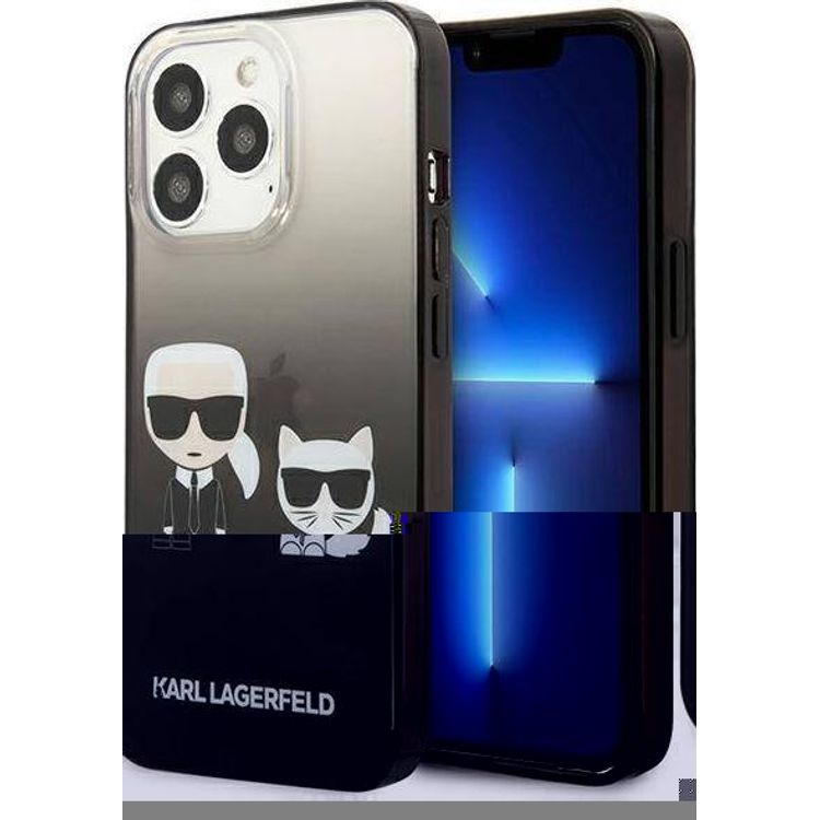 Tootefoto - Karl Lagerfeld Karl Lagerfeld KLHCP13LTGKCK iPhone 13 Pro / 13 6,1" k va mbris must/must Gradient Ikonik Karl & Choupette